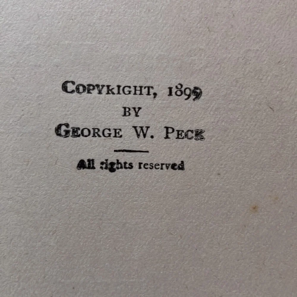 Pecks Uncle Ike And The Red Headed Boy 1899 Hardcover Book by George Peck
